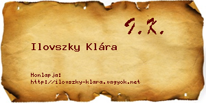 Ilovszky Klára névjegykártya