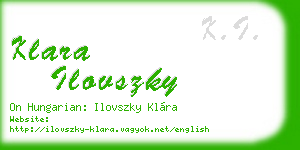 klara ilovszky business card